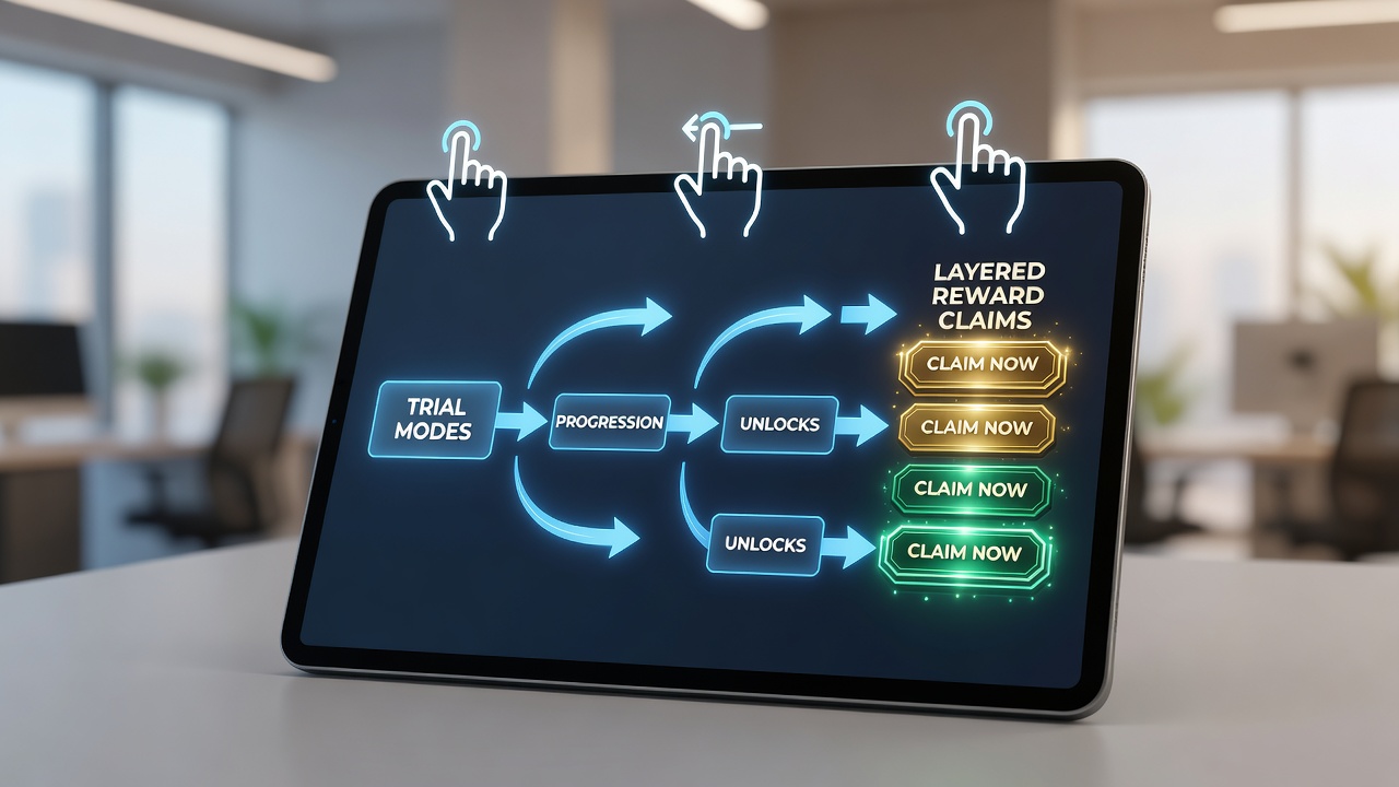 Close-up view of fingers performing swipe and tap gestures on a smartphone screen during slot gameplay