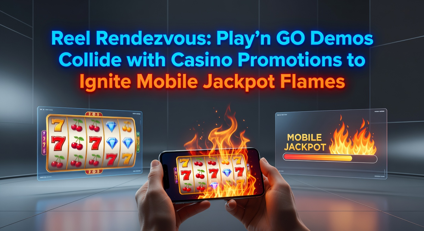 Close-up of casino app interface blending Play'n GO demo reels with promotion banners and mobile jackpot progress bars