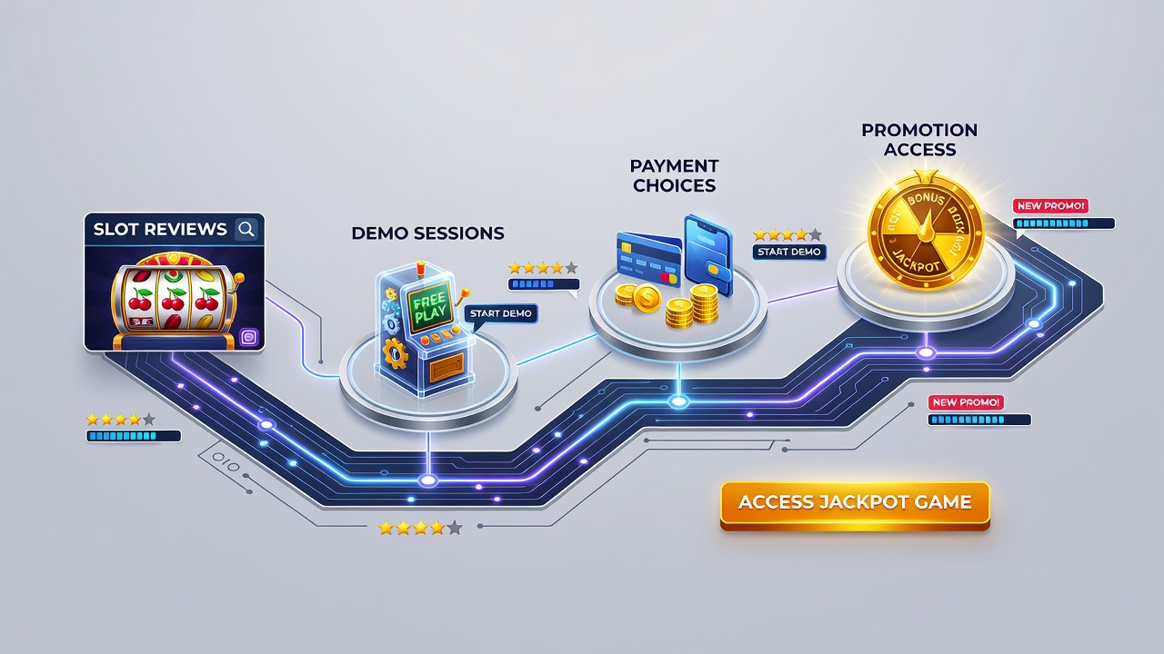 Infographic illustrating payment method integrations with slot promotions and jackpot bonus triggers