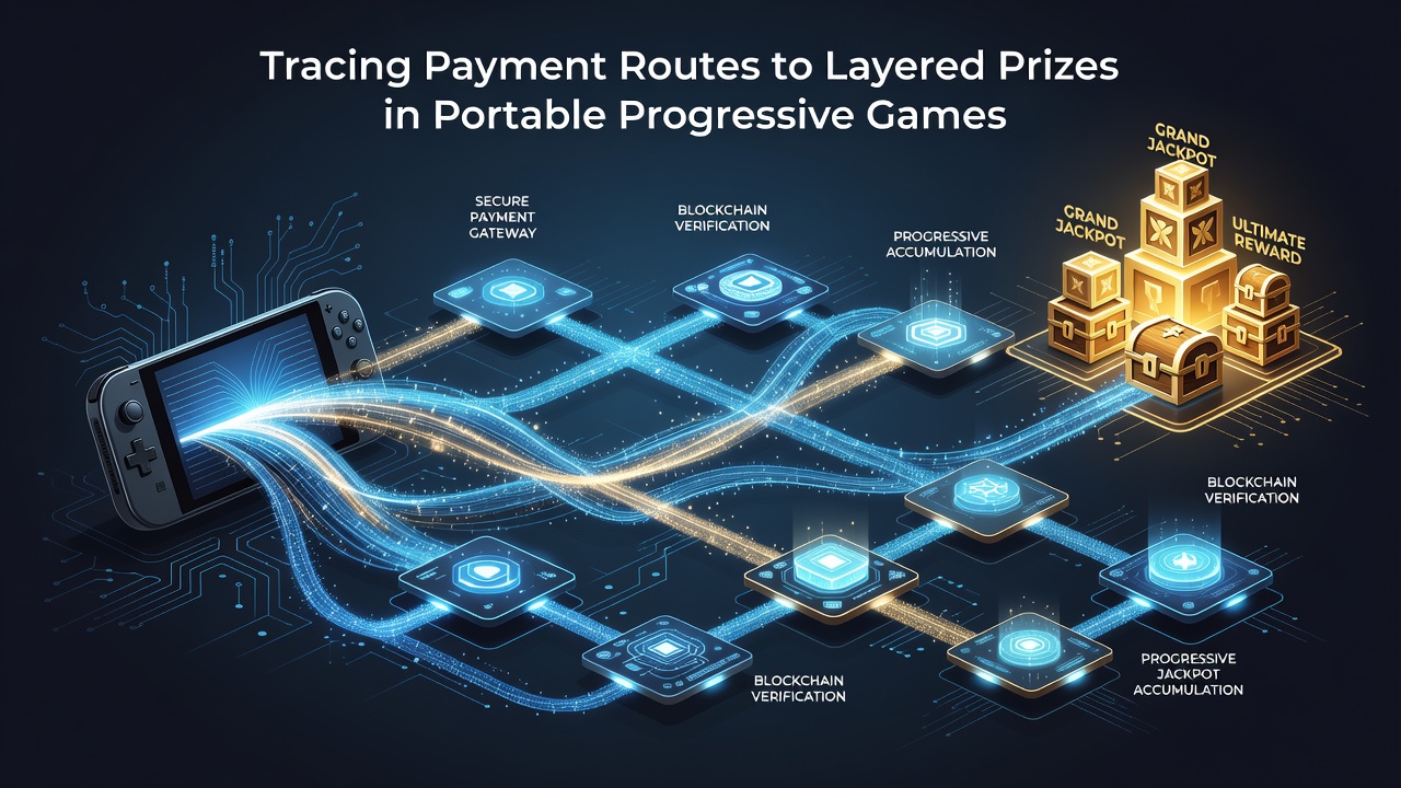 Diagram illustrating payment flow from mobile app to multi-tier jackpot pools
